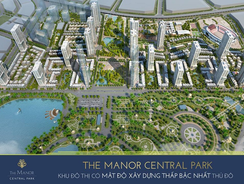 Mật độ xây dựng tại The Manor Central Park chỉ 20,8%