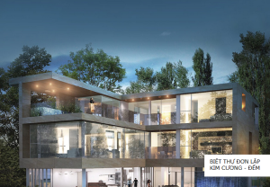 Phòng khách biệt thự đơn lập kim cương The Manor Central Park