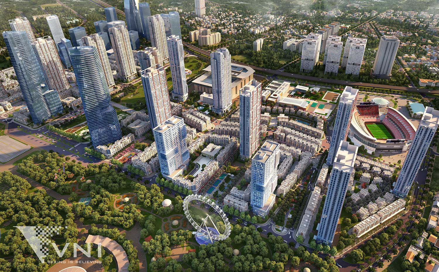 Phối cảnh dự án nhìn từ Công Viên Chu Văn An