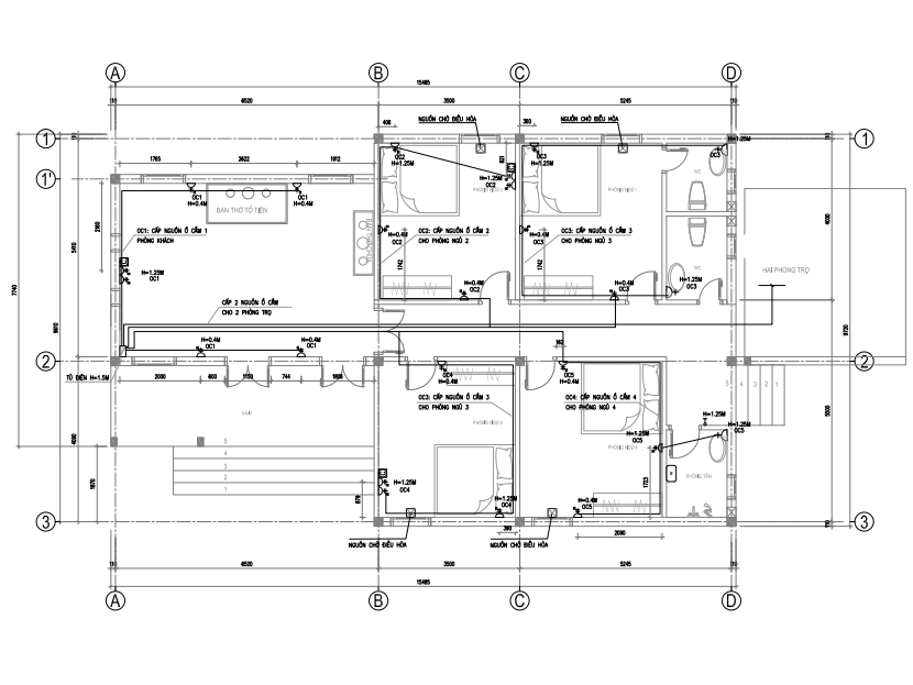 Sơ Đồ Đi Dây Điện Âm Tường Nhà 2 Tầng Chi Tiết A-Z
